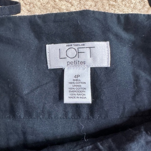 LOFT Ann Taylor Black Midi Dress Size 4P - Picture 2 of 5